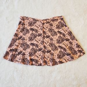 Aeropostale Pink Pineapple Print Button Front Skirt S